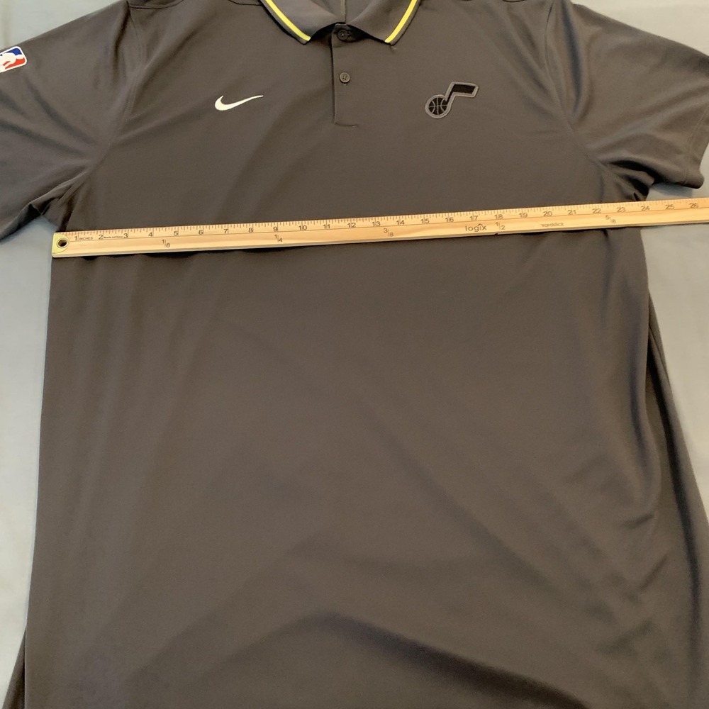 Utah Jazz Shirt Mens 2XL Gray NBA Basketball Dri Fit Polo Short Sleeve Nike - Picture 6 of 9